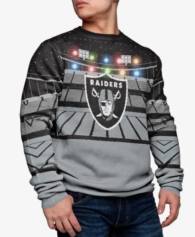 Christmas sweater Las Vegas Raiders Lights Up With Bluetooth Sweater XL Cover