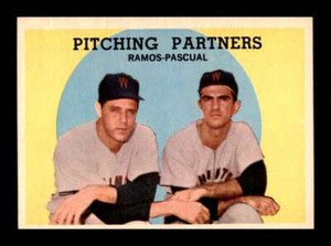 1959 Topps Pedro Ramos Camilo Pascual #291 Pitching Partners Senators NM