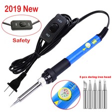 Electric Soldering Iron Gun Adjustable Temperature 60W Welding Set Tool Kit 110V