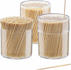 1500 Count Bamboo Wooden Toothpicks Wood Round Single-Point Teeth Tooth Picks - Picture 1 of 12