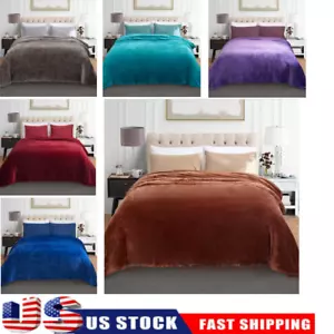 King Queen Size Bed Blanket Soft Flannel Fleece Blankets Throw Sofa Reversible - Picture 1 of 32