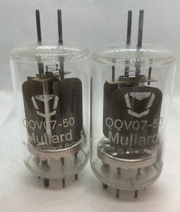 QQV07-50 CV5847 MULLARD UK NOS 2 PIECES DOUBLE TETRODE GREY PIN TUBE VALVE - Picture 1 of 2
