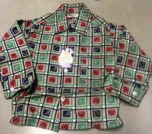 Boys NWT NOS 50’s FLANNEL Loop Collar Shirt Sanforized Sz 4 Cowboy Designs - Picture 1 of 9