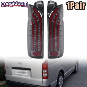 Pair Smoky Full LED Tail Lights Assembly Dynamic Turn Signal For Hiace 200 Commu - Picture 1 of 10
