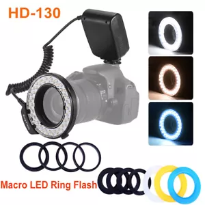 HD-130 Macro LED Ring Flash Light for Canon Nikon Canon Pentax Olympus Panasonic - Picture 1 of 8