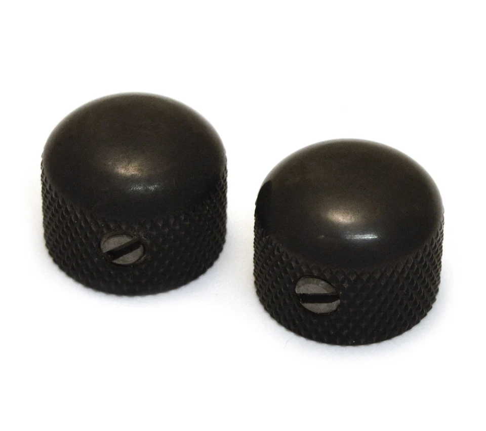 MK-3315-003 (2) Black Mini Dome Knobs for Split Shaft for Guitar/Bass - Image 1 of 1