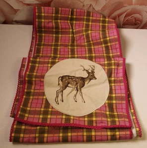 Katie Alice Highland Fling Tartan Stag Shabby Chic Table Runner - Picture 1 of 3