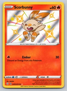 Scorbunny SV015/SV122 Shiny Holo Rare Shining Fates Pokemon Card - NM - Picture 1 of 2