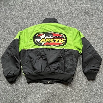 Casaco vintage Arctic Cat Team tamanho juvenil? Snowmobile retrô anos 90 verde neon - Imagem 1 de 4