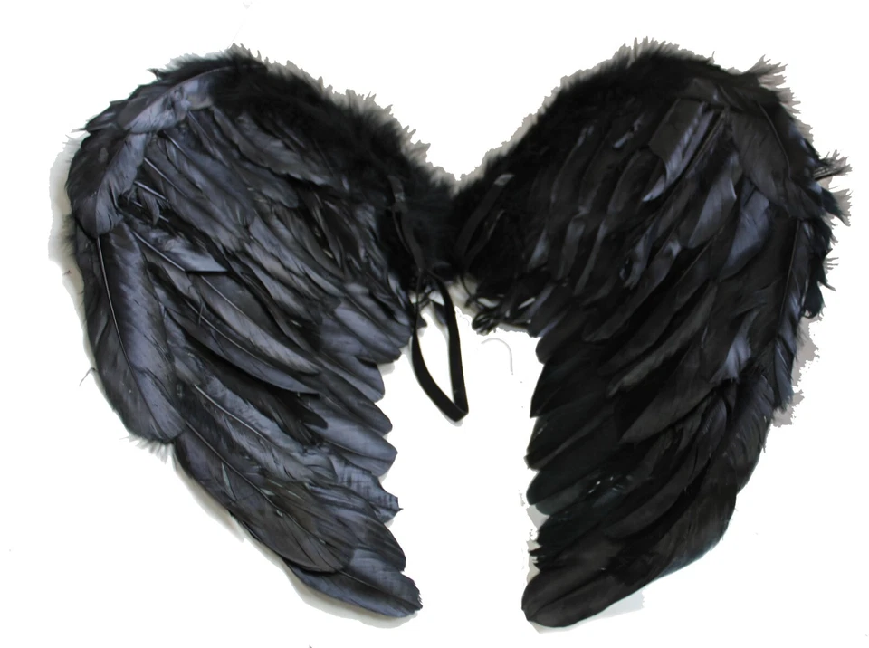 15.5" x 13.75" Alas de Ángel Plumas Disfraz Accesorio Vestir Blanco Rosa Negro Foto 1 de 3