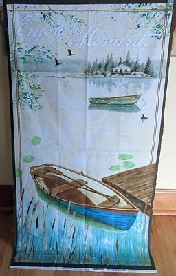 1 bonito panel de tela para colgar en la pared de algodón "Lakeside Retreat" Foto 1 de 3