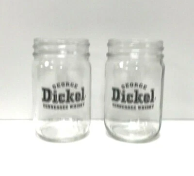 Tarro de vidrio de whisky George Dickel 12 OZ - Juego de dos (2) vasos - Nuevo y envío Foto 1 de 4