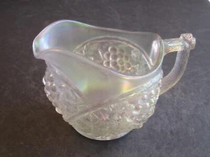 HTF Scarce Frosty White PALM BEACH Carnival Glass Cream Pitcher US Glass Company - Picture 1 of 7