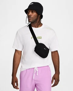 BORSA A TRACOLLA NIKE AURA (2L) NUOVA CON ETICHETTE NERA HM6120 010 LOGO METALLO rtl $38 - Foto 1 di 3