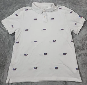 Vineyard Vines Heritage Polo Shirt Mens Small USA Flag Red White Blue Whale - Picture 1 of 10