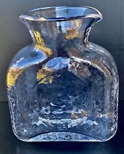 Textured Clear Glass Double Spout Water Bottle Jug Pitcher Similar to Blenko