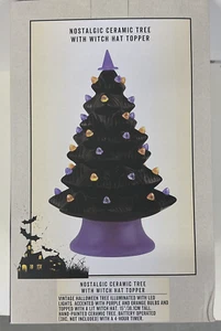 Cracker Barrel Nostalgic ceramic tree with witches hat Halloween - Bild 1 von 8