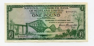 National Commercial Bank of Scotland  £1 Banknote 1st November 1962 Prefix Q - Picture 1 of 2