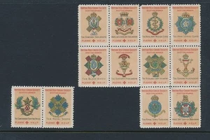 GB WW1 CHARITY FUND BRITISH RED CROSS REGIMENTAL LABELS BLOCK of 10 + 2 - Picture 1 of 1