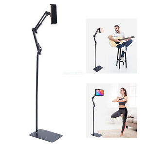 360° Universal Adjustable Floor Stand Holder For iPad/Tablet/Phone 3.5-12.9"
