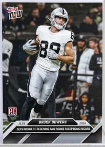 Brock Bowers 2024 Topps Now Rookie TE Receiving & Receptions Record RC #17 - Picture 1 of 2