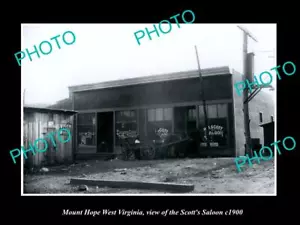 OLD POSTCARD SIZE PHOTO OF MOUNT HOPE WEST VIRGINIA THE SCOTTS SALOON c1900 - Picture 1 of 1