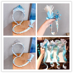 Blue Frozen Elsa Mädchen Pferdeschwanz Haarverlängerung Party Haarspangen Krone Stirnband - Bild 1 von 19