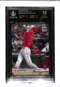 2018 TOPPS NOW MOMENT OF THE WEEK MOW23 SHOHEI OHTANI BGS PERFECT BLACK LABEL 10 - Picture 1 of 2