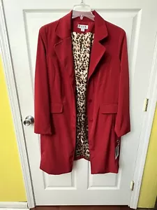 Preston & York Women 1X Red Long Sleeve Trench Coat BRAND NEW - Picture 1 of 5