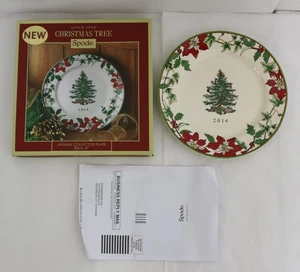 SPODE Christmas Tree 2014 Annual Collection 8" Wide With Box COLLECTOR PLATE - Picture 1 of 11