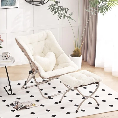 Silla Platillo con Otomana, Cómoda Silla Plegable De Gran Tamaño, Ch... Foto 1 de 4