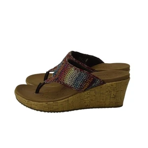 Skechers Damengröße 7 mehrfarbige gewebte Zehenstegsandalen - Bild 1 von 12