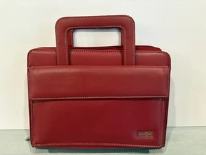 Planner 7 anelli Franklin Covey Day One pelle rossa manici e inserti retrattili - Foto 1 di 20