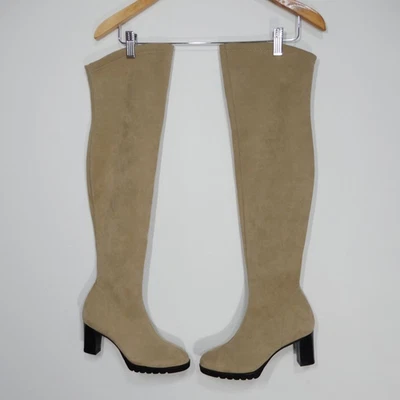 BOTAS RON BLANCAS Fabia OTK Talla 6.5 Elastizadas Imitación Gamuza Sobre la Rodilla NUEVAS Foto 1 de 4