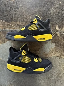 Size 7 Youth - 2023 Air Jordan 4 Retro “Thunder” SKU 408452017 - Picture 1 of 8