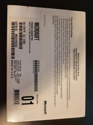 Microsoft Windows Ult Pro 7 x32 SP1 English  OEM System Builder Pack DVD FS/New - Image 1 of 3