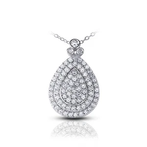 2 1/2 Carat F VS2 Round Cut Natural Certified Diamonds 18k Gold Pendant + Chain - Picture 1 of 2
