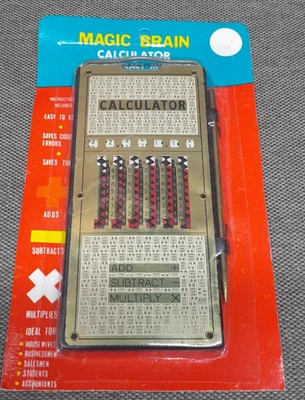 MAGIC BRAIN - Calculatrice Mécanique Vintage sous blister d'origine - - Photo 1/4
