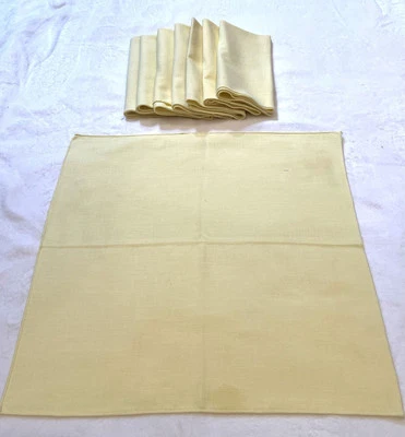 Napkins Cloth Cotton Yellow Napkins Dining 16.75x16.75 Set of 8 Pre-own - Image 1 of 3