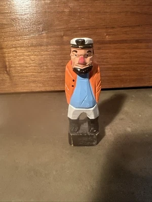 Carved Wood Fisherman Figurine Sea Captain Nautical Decor - Image 1 of 4