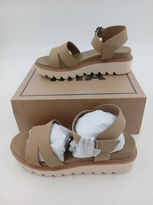 Sandalias de plataforma MIA Darci para mujer talla 8,5 M avena bursue beige hebilla gruesa nuevas Foto 1 de 4
