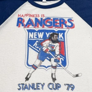Maglia manica 3/4 vintage anni 70 New York Rangers Hockey Phil Esposito Stanley Cup - Foto 1 di 5