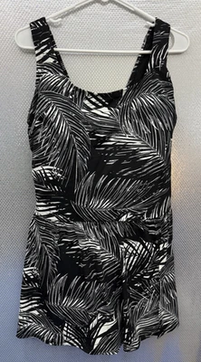 Swimsuits For All Swimdress Womens Plus Sz 22 Black Side Slit One Piece Suit NWT - Image 1 of 4