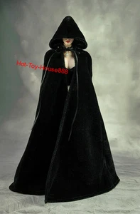 1/6 Scale Black Long Cloak Hooded Cape Model for 12" PH Jo Female & Male Body - Picture 1 of 7