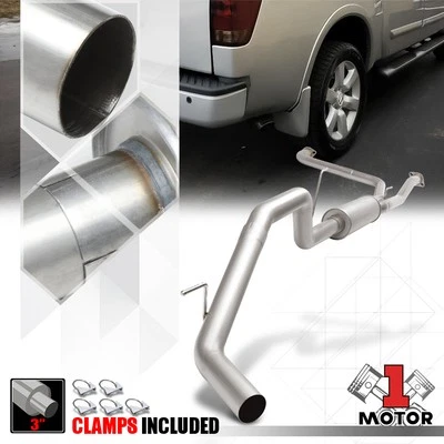 Sistema de escape Catback único de acero inoxidable de 3" para 04-15 Nissan Titan A60 5,6 Foto 1 de 4