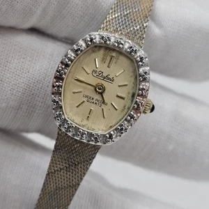 Vintage Lucien Piccard Dufonte Diamond Ladies Cocktail Dress Watch Parts/Repair  - Picture 1 of 8
