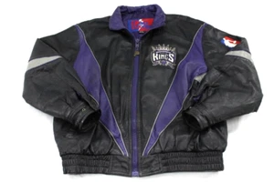 Chaqueta Sacramento Kings de cuero vintage años 90 jugador profesional talla XL Daniel Young - Imagen 1 de 14