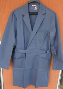 Vintage Lab Coat DE BERKEL Work Jacket Boho Blue (NEW) (50) (S/M)