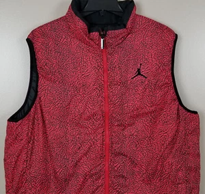 JORDAN 3 ELEPHANT PRINT REVERSIBLE PUFFER VEST RED BLACK 623483-010 (SIZE 3XL) - Picture 1 of 14