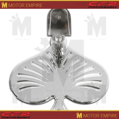 Fits Universal Chevy Ford Chrome Aluminum Rear View Mirror Poker Spade - Image 1 of 2